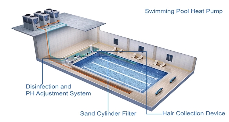 Air Source Hotel Swimming Pool Water Heat Pump installation