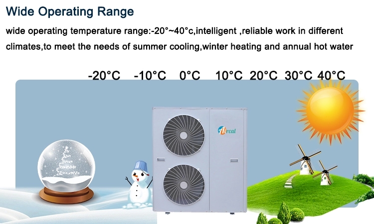 Commercial Low Temperature EVI Heat Pumps operating temperature range